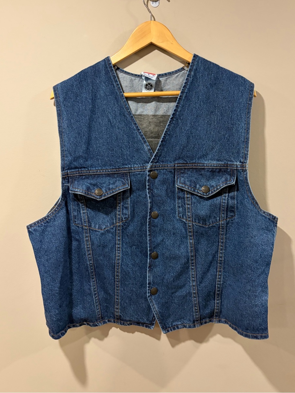 Vintage USW United Steelworkers Denim Vest USA Made XL Union Workwear